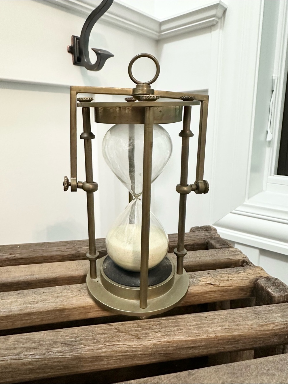 Vintage Nautical Brass Hanging Rotating Hourglass Sand Timer Marine Heavy